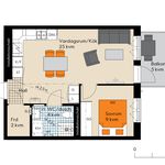 Hyr ett 2-rums lägenhet på 44 m² i Limhamn