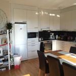 kitchen with dishwasher, microwave, ventilation hood, refrigerator, stainless steel oven, dark countertops, white cabinets, and dark parquet floors