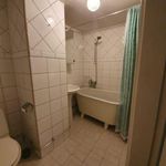 badrum med klinkergolv, duschridå, kombinerat bad / dusch, och toalett