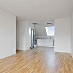 empty room featuring hardwood flooring and refrigerator