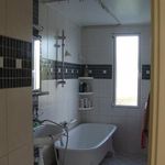 bathroom with tile flooring, natural light, and a bathing tub