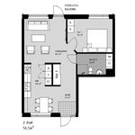 Rent 2 rooms apartment of 56 m², in Växjö