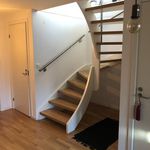 stairway with hardwood floors