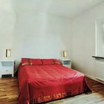 bedroom with hardwood flooring and radiator